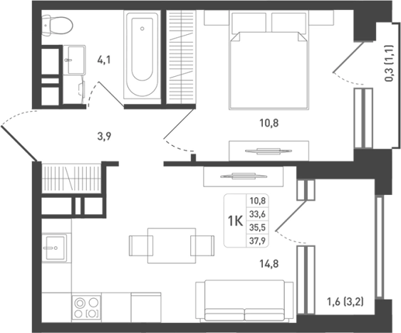 Купить квартиру в новостройках в Подольске. Вариант № 93181, 0, площадь -  квм, цена 7847823 рублей