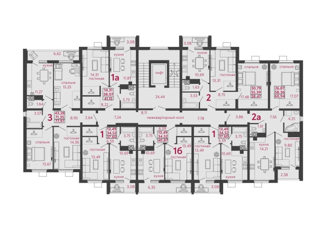 Купить квартиру в новостройках в ЖК Жилой комплекс "Илмари" в Пензе. Вариант № 120295, 1, площадь -  квм, цена 7251210 рублей
