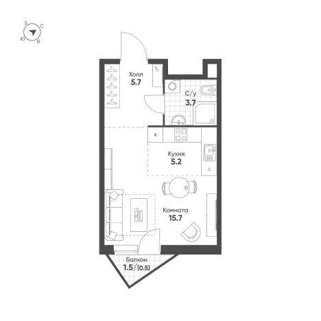 Купить квартиру на улице 3-я Гражданская в Москве. Вариант № 6692609, 0, площадь - квм, цена 21424727 рублей