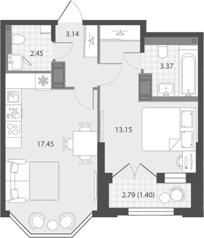 Купить двухкомнатную квартиру в новостройках у метро Елизаровская в Санкт-Петербурге. Вариант № 7851215, 0, площадь -  квм, цена 12660858 рублей