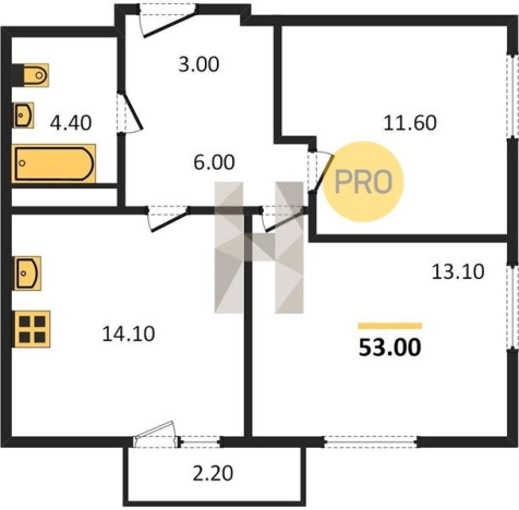 Купить двухкомнатную квартиру в новостройках в ЖК Истории в Ижевске. Вариант № 62136, 0, площадь -  квм, цена 4353160 рублей
