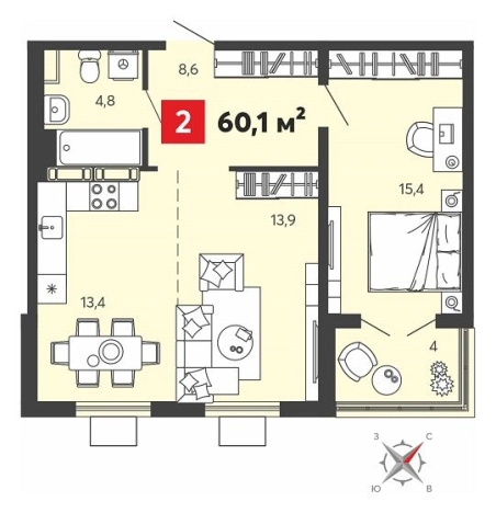 Купить двухкомнатную квартиру в ЖК Жилой комплекс "Радужные дворы" в Пензенской области. Вариант № 153547, 0, площадь -  квм, цена 6106160 рублей