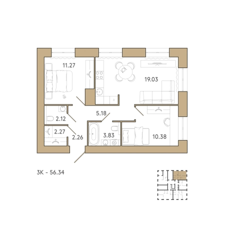 Купить квартиру в новостройках на улице 2-й проезд Свердлова в Пензе. Вариант № 7511411, 0, площадь -  квм, цена 6704460 рублей