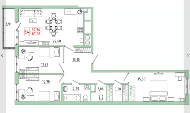 Купить квартиру в новостройках в ЖК Смарт -квартал на Карпова в Туле. Вариант № 71398, 0, площадь -  квм, цена 8444148 рублей