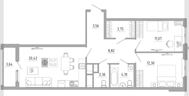 Купить двухкомнатную квартиру на улице Большая в Туле. Вариант № 71319, 0, площадь -  квм, цена 6719819 рублей