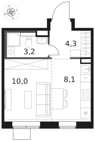 Купить однокомнатную квартиру в Микрорайоне Клязьма-Старбеево, Химки в Химках. Вариант № 9701573, 0, площадь -  квм, цена 7399680 рублей