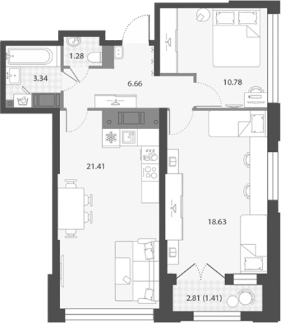 Купить трехкомнатную квартиру в новостройках у метро Елизаровская в Санкт-Петербурге. Вариант № 7851350, 0, площадь -  квм, цена 21573965 рублей