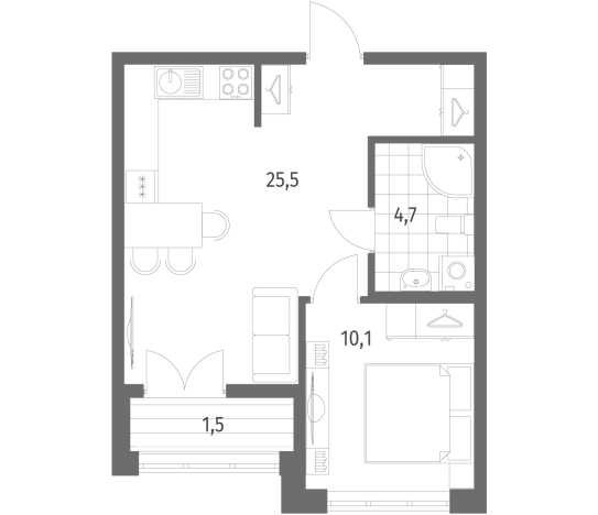 Купить однокомнатную квартиру в Ленинградской области. Вариант № 5552027, 0, площадь -  квм, цена 7231000 рублей