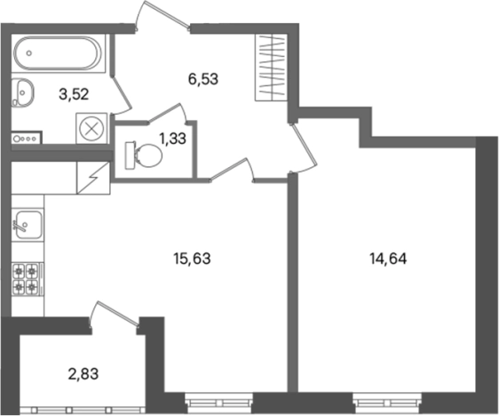 Купить двухкомнатную квартиру в Микрорайоне Сертолово-2, Сертолово в Сертолове. Вариант № 7266499, 0, площадь -  квм, цена 6522390 рублей