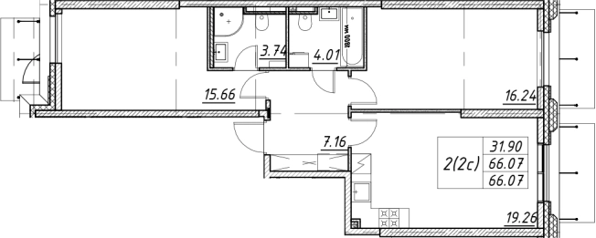 Купить трехкомнатную квартиру у метро Елизаровская в Санкт-Петербурге. Вариант № 7849985, 0, площадь -  квм, цена 17387311 рублей