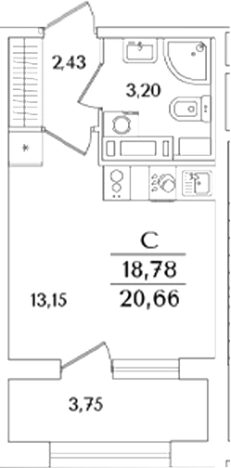 Купить Студию в ЖК Аурум в Санкт-Петербурге. Вариант № 6233352, 0, площадь -  квм, цена 7962593 рублей