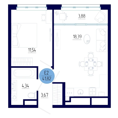 Купить однокомнатную квартиру на улице проезд Бульвар Оптимистов в Рязанской области. Вариант № 102236, 0, площадь -  квм, цена 5017145 рублей