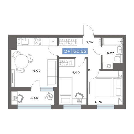 Купить двухкомнатную квартиру на улице переулок Радищева в Тобольске. Вариант № 101643, 0, площадь -  квм, цена 5550000 рублей