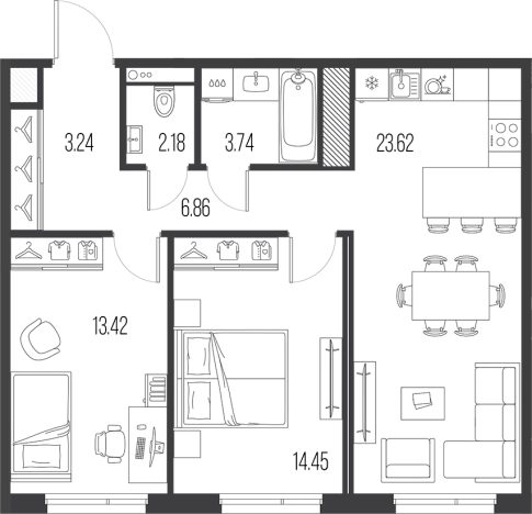Купить трехкомнатную квартиру в ЖК Legenda Васильевского в Санкт-Петербурге. Вариант № 4837804, 0, площадь -  квм, цена 24248917 рублей