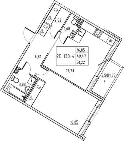 Купить квартиру в ЖК Энфилд в Ленинградской области. Вариант № 7830456, 0, площадь -  квм, цена 8827767 рублей