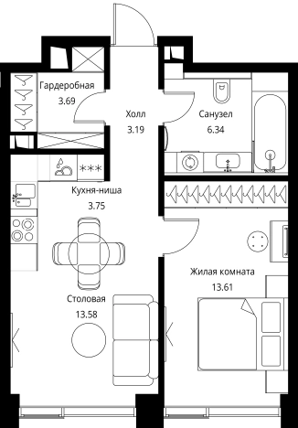 Купить квартиру в ЖК City Bay в Москве. Вариант № 99106, 0, площадь -  квм, цена 22883756 рублей