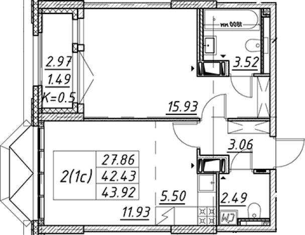 Купить двухкомнатную квартиру в новостройках в ЖК Цивилизация на Неве в Санкт-Петербурге. Вариант № 7851079, 0, площадь -  квм, цена 15923635 рублей