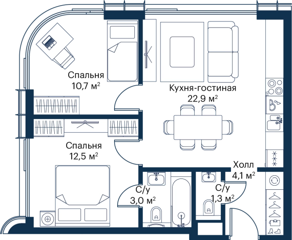 Купить квартиру в ЖК City Bay в Москве. Вариант № 148710, 0, площадь -  квм, цена 27283127 рублей