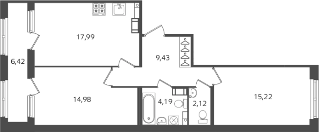 Купить трехкомнатную квартиру в ЖК Б15 в Санкт-Петербурге. Вариант № 6241694, 0, площадь -  квм, цена 20905110 рублей