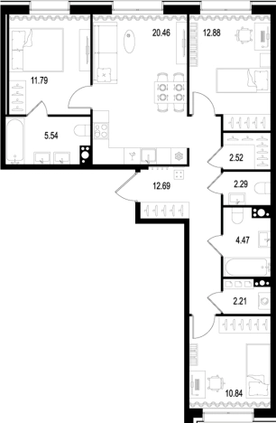 Купить квартиру в новостройках у метро Горный институт в Санкт-Петербурге. Вариант № 7260851, 0, площадь -  квм, цена 40747309 рублей