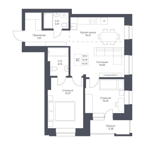 Купить трехкомнатную квартиру в ЖК Актив (Новосибирск) в Новосибирске. Вариант № 10031207, 0, площадь -  квм, цена 14050000 рублей