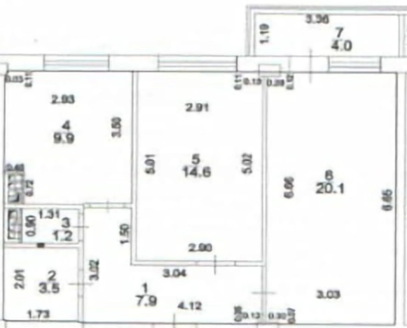 . Вариант № 23581, 11, площадь - 57.2 квм, цена 5450000 рублей