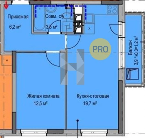 Купить однокомнатную квартиру в ЖК Ломоносов в Ижевске. Вариант № 65698, 0, площадь -  квм, цена 3106600 рублей