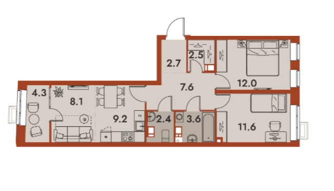 Купить квартиру в ЖК N1 Первый дом в Нижнем в Нижнем Новгороде. Вариант № 107077, 0, площадь -  квм, цена 11174577 рублей