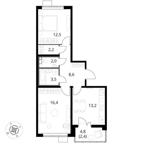 Купить квартиру в ЖК 1-й Южный в Видном. Вариант № 9802180, 0, площадь -  квм, цена 18379840 рублей