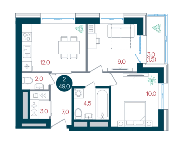 Купить двухкомнатную квартиру в ЖК Кантемировский в Москве. Вариант № 10095554, 0, площадь -  квм, цена 16857386 рублей