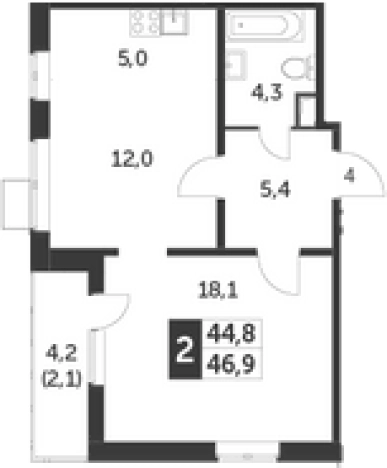 Купить двухкомнатную квартиру в новостройках в Видном. Вариант № 9837006, 0, площадь -  квм, цена 12978100 рублей