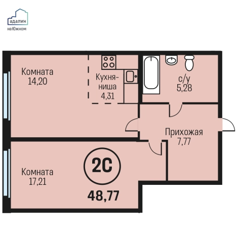 Купить двухкомнатную квартиру на улице Приречная в Барнауле. Вариант № 3865469, 0, площадь -  квм, цена 5413470 рублей