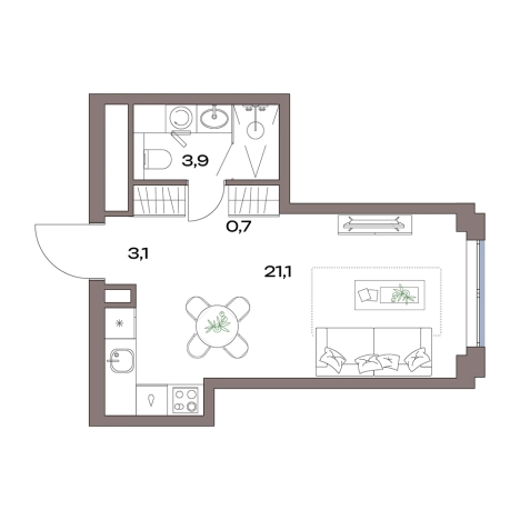 Купить Студию у метро Яхромская в Москве. Вариант № 880399, 0, площадь -  квм, цена 14122748 рублей