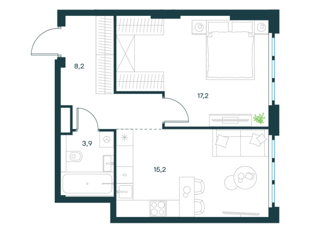 Купить однокомнатную квартиру у метро Кожуховская в Москве. Вариант № 149671, 0, площадь -  квм, цена 29758546 рублей