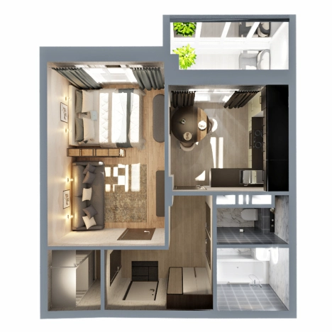 Купить однокомнатную квартиру в ЖК Маршал в Коврове. Вариант № 2731712, 5, площадь -  квм, цена 4431050 рублей