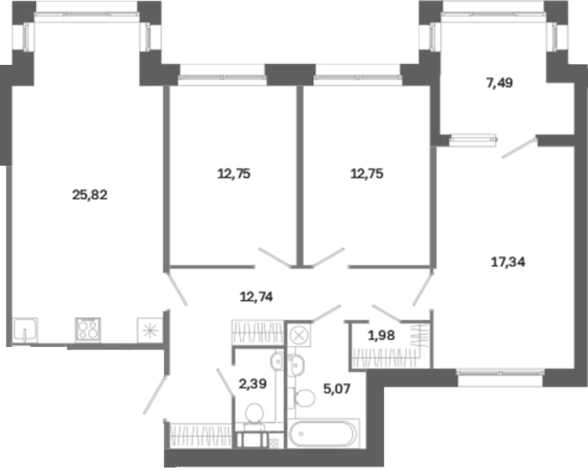 Купить многокомнатную квартиру у метро Обводный Канал в Санкт-Петербурге. Вариант № 6260787, 0, площадь -  квм, цена 36581268 рублей