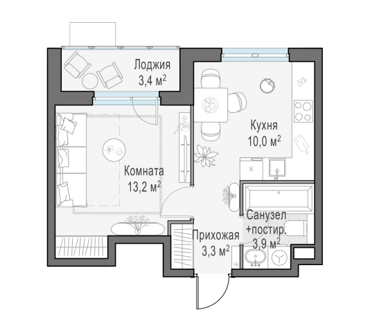 . Вариант № 165801, 0, площадь - 30.3 квм, цена 5490000 рублей
