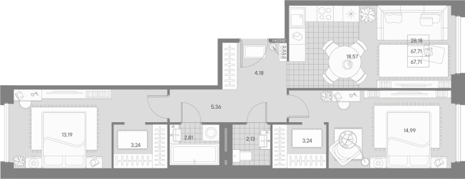 Купить трехкомнатную квартиру в ЖК AVANT в Санкт-Петербурге. Вариант № 4160650, 0, площадь -  квм, цена 45780514 рублей