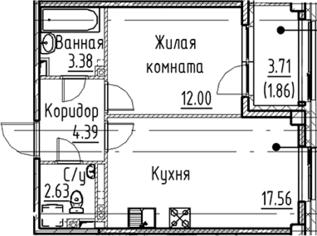 Купить двухкомнатную квартиру в новостройках в ЖК Кронфорт в Санкт-Петербурге. Вариант № 6830531, 0, площадь -  квм, цена 10791280 рублей