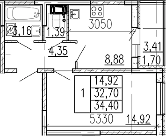 Купить однокомнатную квартиру в новостройках на улице Школьная в Ленинградской области. Вариант № 9095949, 0, площадь -  квм, цена 4895400 рублей