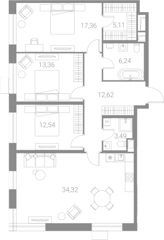 Купить многокомнатную квартиру в ЖК LIFE-Варшавская в Москве. Вариант № 74188, 0, площадь -  квм, цена 34814110 рублей