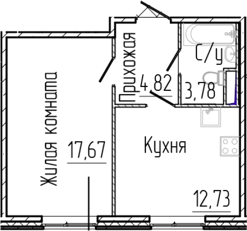 Купить однокомнатную квартиру на вторичке в Микрорайоне Чёрная Речка, Сертолово в Сертолове. Вариант № 6054571, 0, площадь -  квм, цена 6669000 рублей