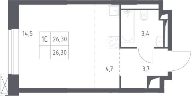 Купить Студию в ЖК Верейская 41 в Москве. Вариант № 3597680, 0, площадь -  квм, цена 10601284 рублей