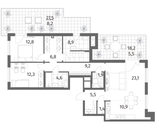 Купить трехкомнатную квартиру в ЖК Парусная 1 в Санкт-Петербурге. Вариант № 7262382, 0, площадь -  квм, цена 45807000 рублей