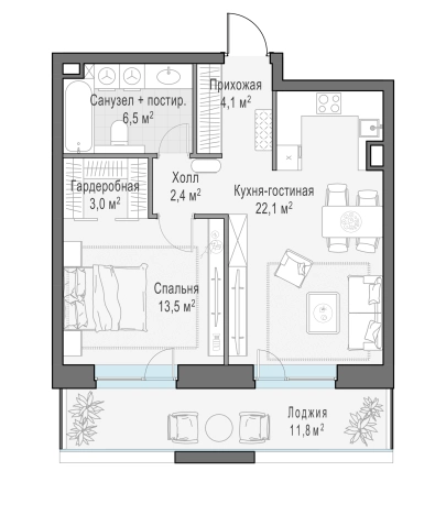 Купить квартиру в ЖК FORIVER в Москве. Вариант № 91525, 0, площадь -  квм, цена 35250000 рублей