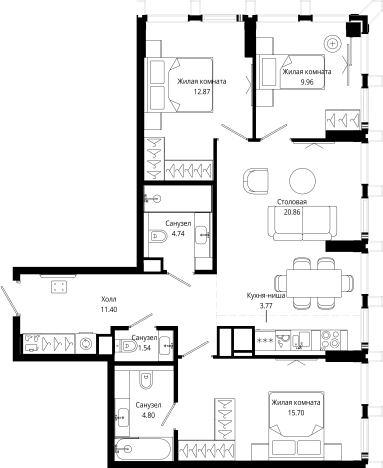 Купить квартиру на улице 4-я  Марьиной Рощи в Москве. Вариант № 143536, 0, площадь -  квм, цена 46014372 рублей