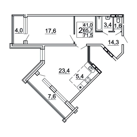 Купить двухкомнатную квартиру в районе Советский в Владивостоке. Вариант № 9417170, 0, площадь -  квм, цена 14260504 рублей