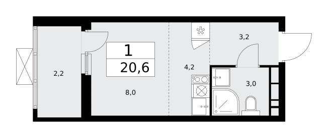 Купить однокомнатную квартиру в ЖК Бунинские кварталы в Москве. Вариант № 834197, 0, площадь -  квм, цена 9933526 рублей