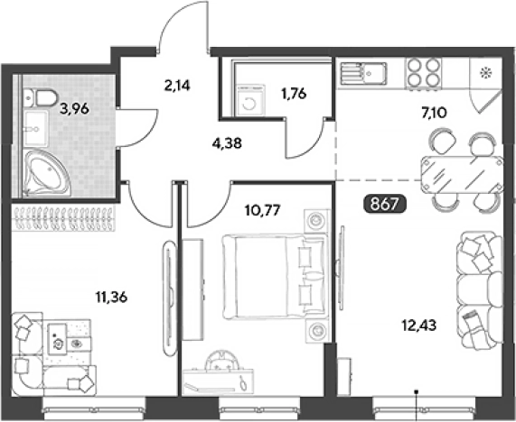 Купить трехкомнатную квартиру в новостройках в Калужской области. Вариант № 125720, 0, площадь -  квм, цена 6935529 рублей
