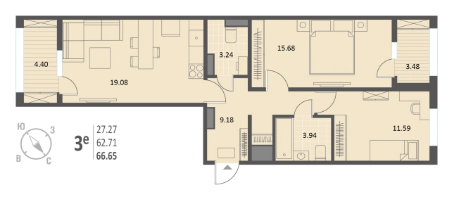 Купить двухкомнатную квартиру в ЖК Инстеп. Краснознаменная в Воронеже. Вариант № 7677157, 0, площадь -  квм, цена 11963675 рублей